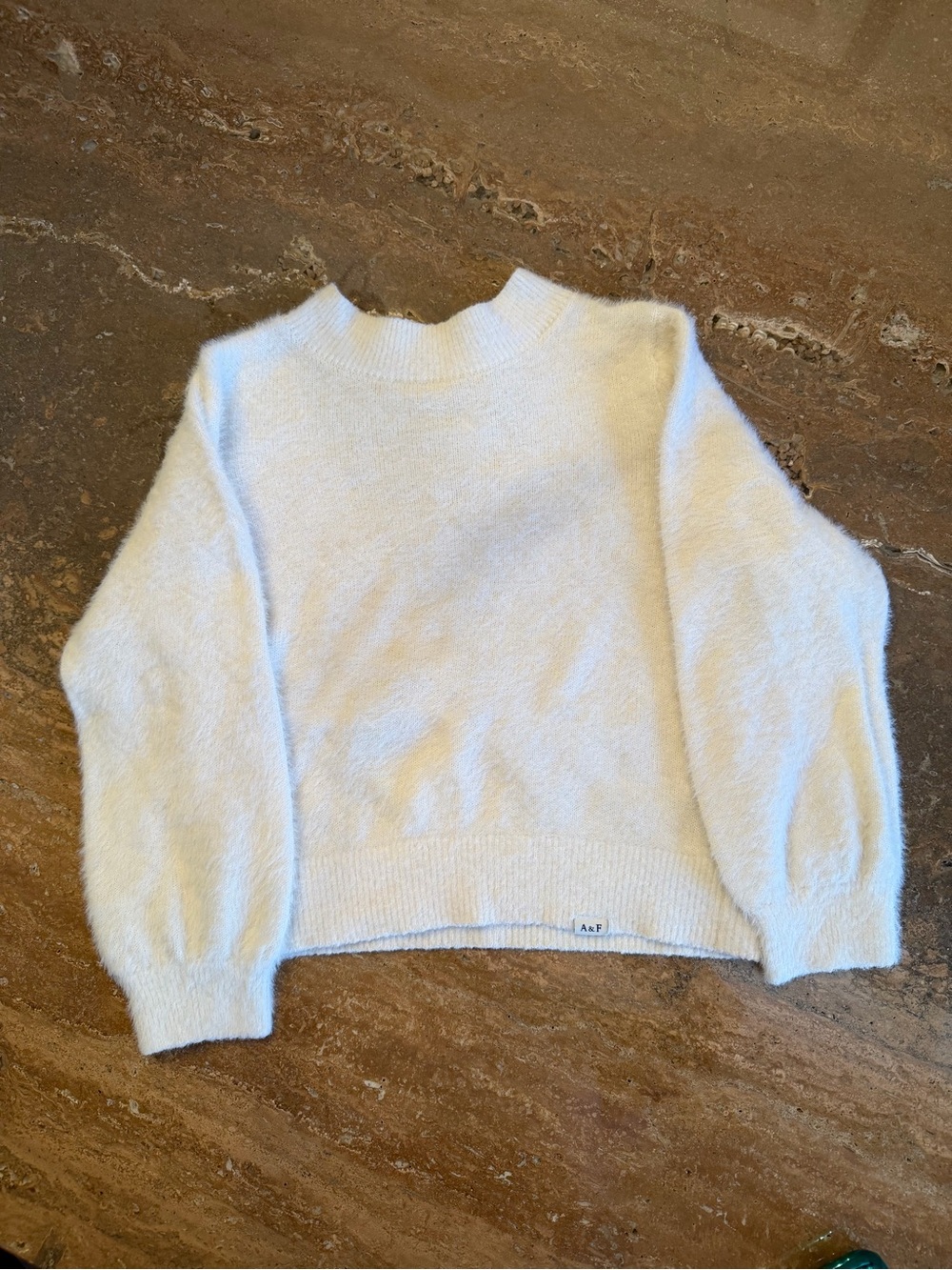 abercrombie kids Ivory Plush Crewneck Sweater